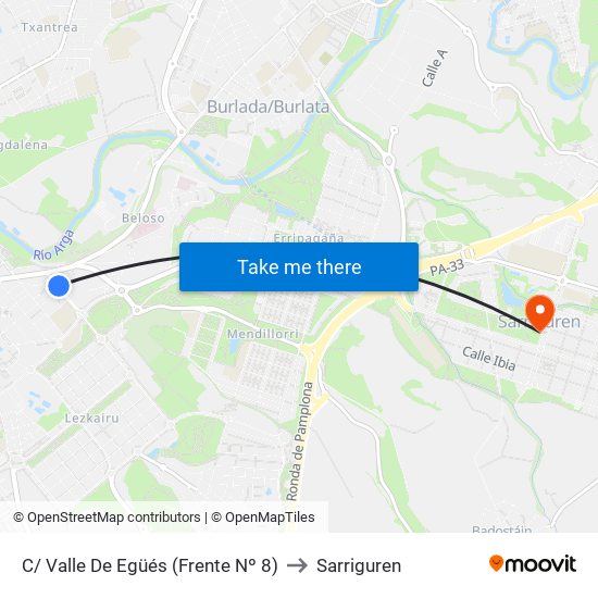 C/ Valle De Egüés (Frente Nº 8) to Sarriguren map