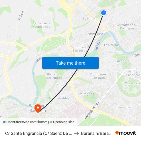 C/ Santa Engrancia (C/ Saenz De Oiza) to Barañáin/Barañain map