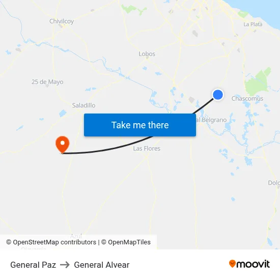 General Paz to General Alvear map