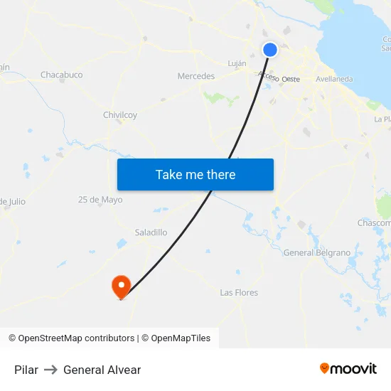 Pilar to General Alvear map