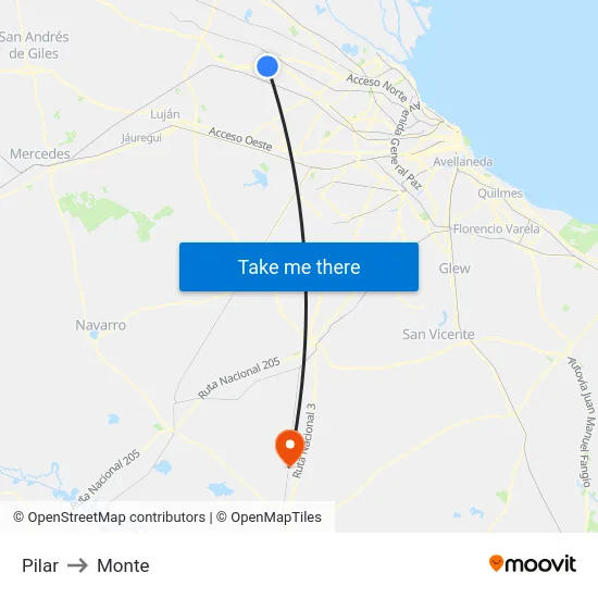 Pilar to Monte map
