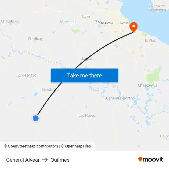 General Alvear to Quilmes map