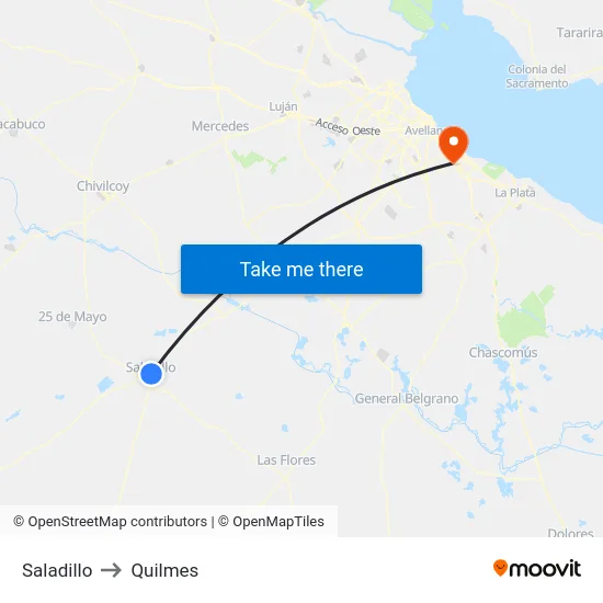 Saladillo to Quilmes map