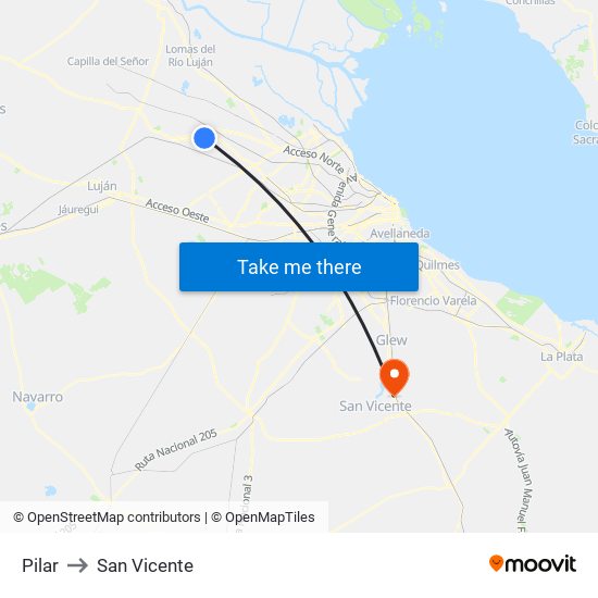 Pilar to San Vicente map