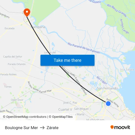 Boulogne Sur Mer to Zárate map