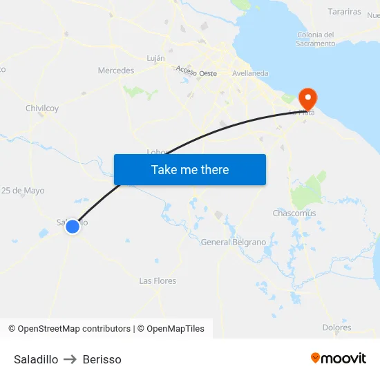 Saladillo to Berisso map