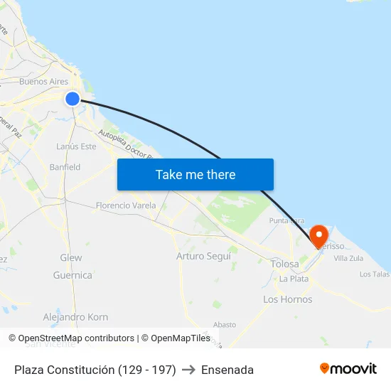 Plaza Constitución (129 - 197) to Ensenada map