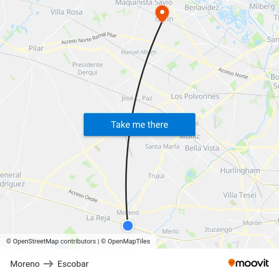 Moreno to Escobar map