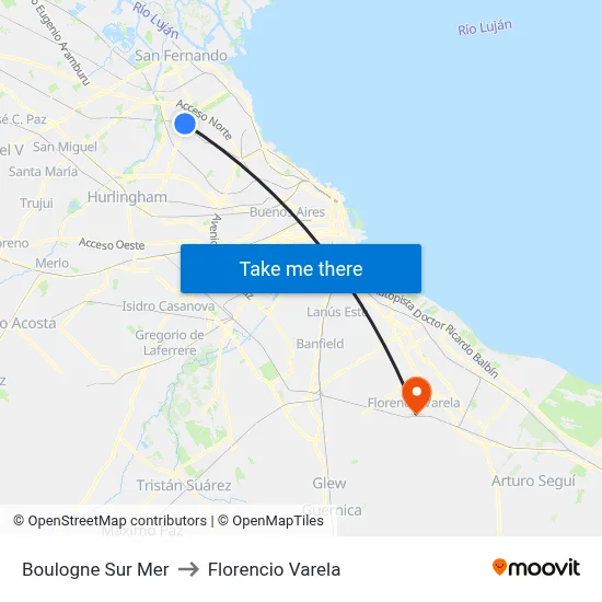 Boulogne Sur Mer to Florencio Varela map