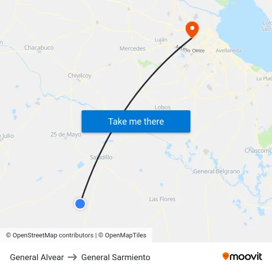 General Alvear to General Sarmiento map