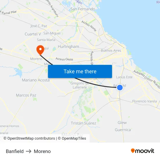 Banfield to Moreno map