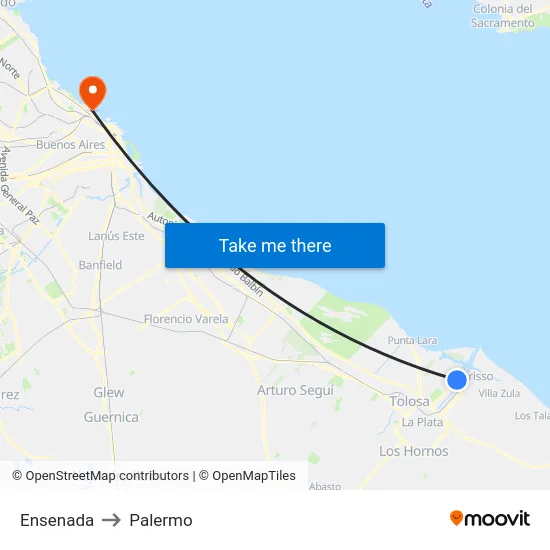 Ensenada to Palermo map