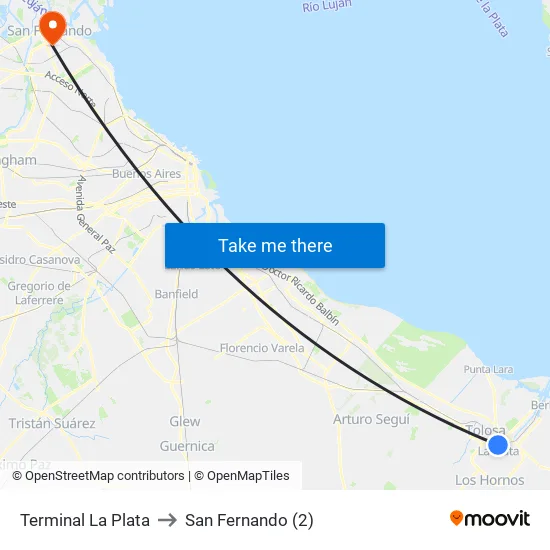 Terminal La Plata to San Fernando (2) map