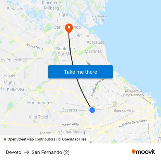 Devoto to San Fernando (2) map