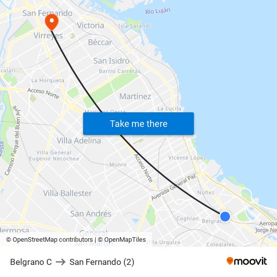 Belgrano C to San Fernando (2) map