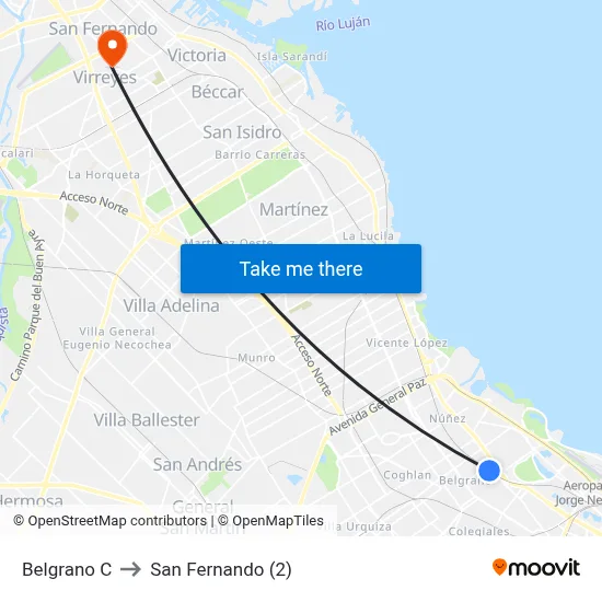 Belgrano C to San Fernando (2) map