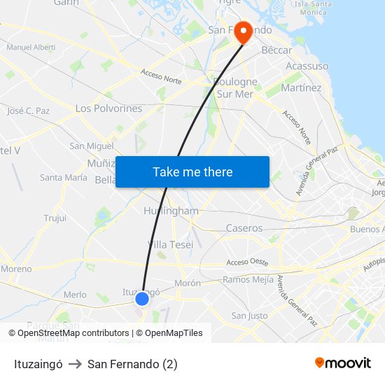 Ituzaingó to San Fernando (2) map
