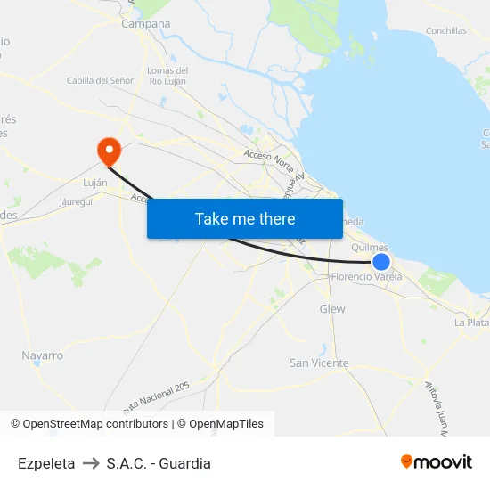 Ezpeleta to S.A.C. - Guardia map