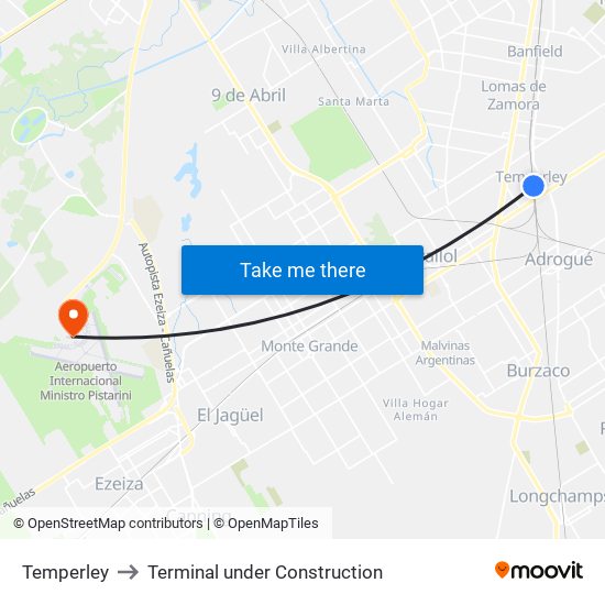 Temperley to Terminal under Construction map