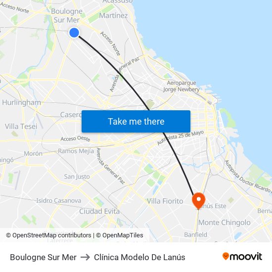 Boulogne Sur Mer to Clínica Modelo De Lanús map