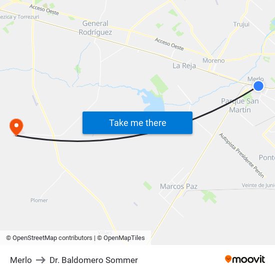 Merlo to Dr. Baldomero Sommer map