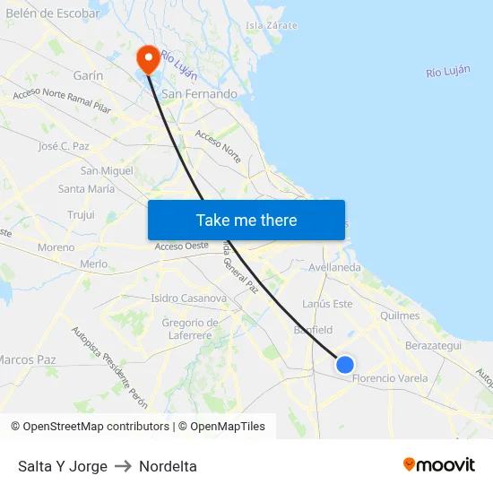 Salta Y Jorge to Nordelta map