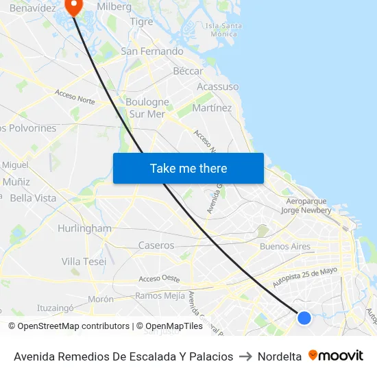 Avenida Remedios De Escalada Y Palacios to Nordelta map