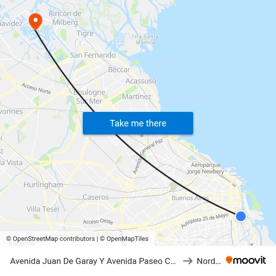 Avenida Juan De Garay Y Avenida Paseo Colón (130 - 159) to Nordelta map