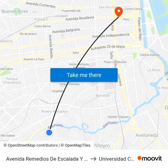 Avenida Remedios De Escalada Y Palacios to Universidad Caece map