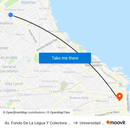 Av. Fondo De La Legua Y Colectora Panamericana to Universidad Caece map