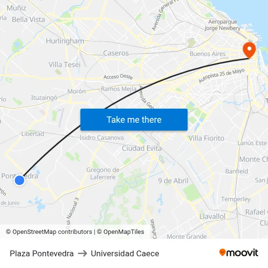 Plaza Pontevedra to Universidad Caece map