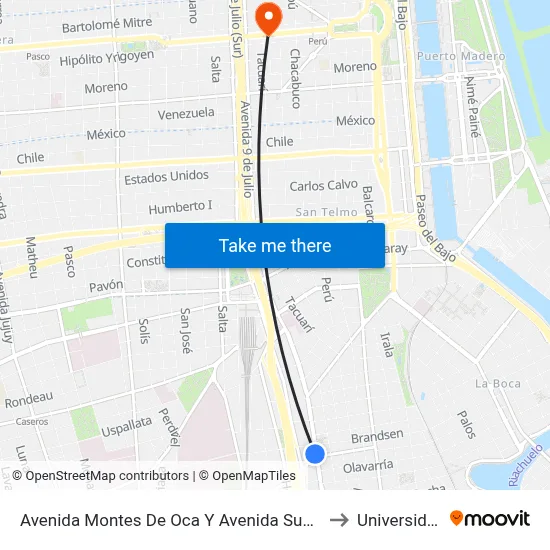 Avenida Montes De Oca Y Avenida Suárez (12 - 22 - 60 - 102 - 154) to Universidad Caece map