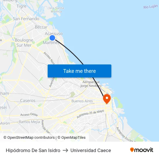 Hipódromo De San Isidro to Universidad Caece map