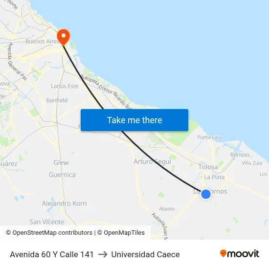 Avenida 60 Y Calle 141 to Universidad Caece map
