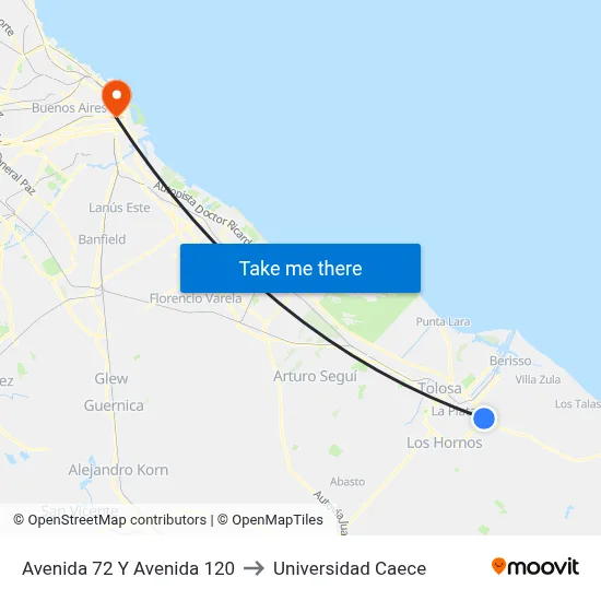 Avenida 72 Y Avenida 120 to Universidad Caece map