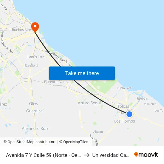 Avenida 7 Y Calle 59 (Norte - Oeste) to Universidad Caece map