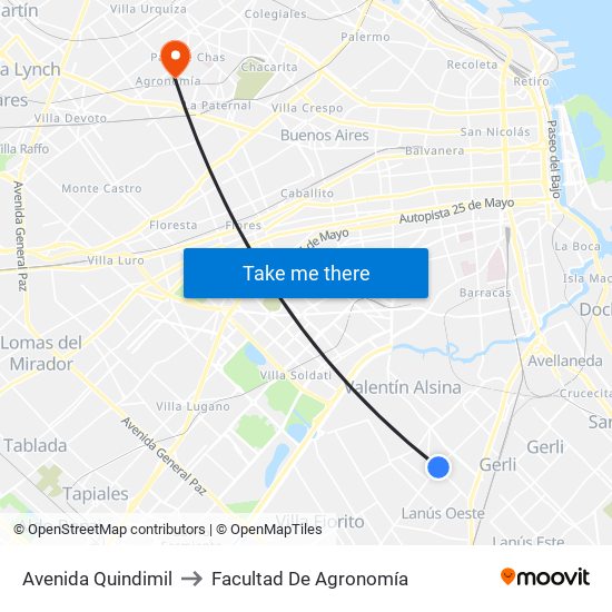 Avenida Quindimil to Facultad De Agronomía map