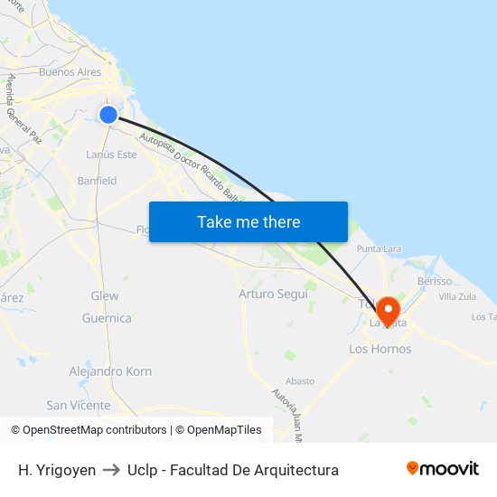 H. Yrigoyen to Uclp - Facultad De Arquitectura map