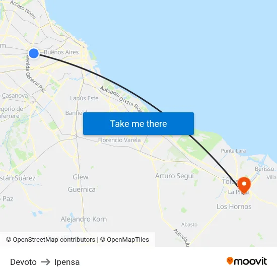 Devoto to Ipensa map