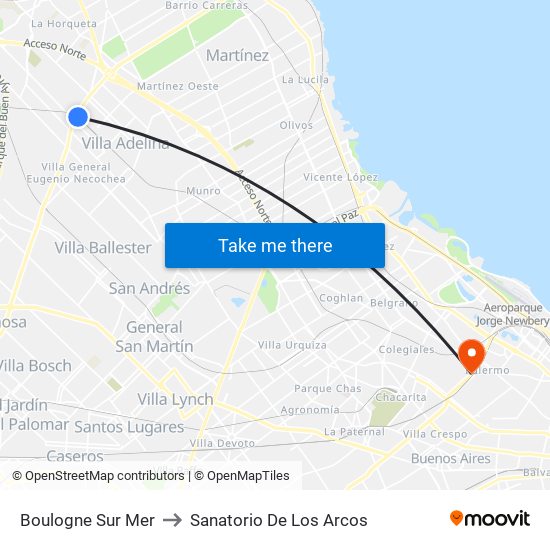 Boulogne Sur Mer to Sanatorio De Los Arcos map