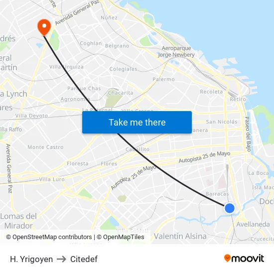 H. Yrigoyen to Citedef map