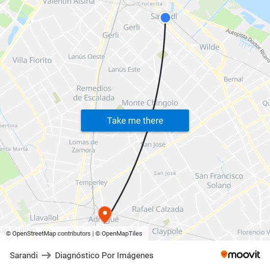 Sarandi to Diagnóstico Por Imágenes map