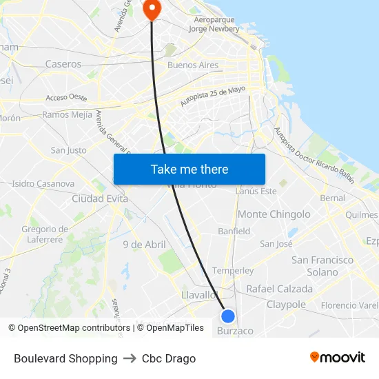 Boulevard Shopping to Cbc Drago map