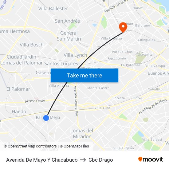 Avenida De Mayo Y Chacabuco to Cbc Drago map