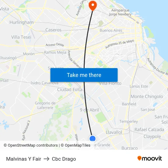 Malvinas Y Fair to Cbc Drago map