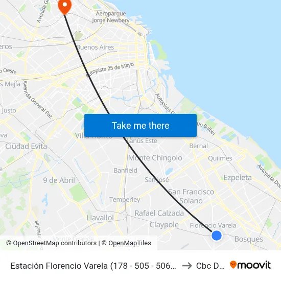 Estación Florencio Varela (178 - 505 - 506 - 509 - 511 - 512) to Cbc Drago map