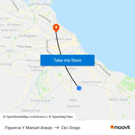 Figueroa Y Manuel Araujo to Cbc Drago map