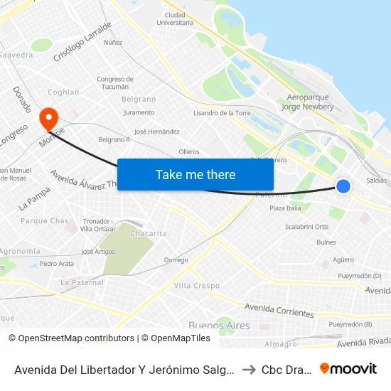 Avenida Del Libertador Y Jerónimo Salguero to Cbc Drago map