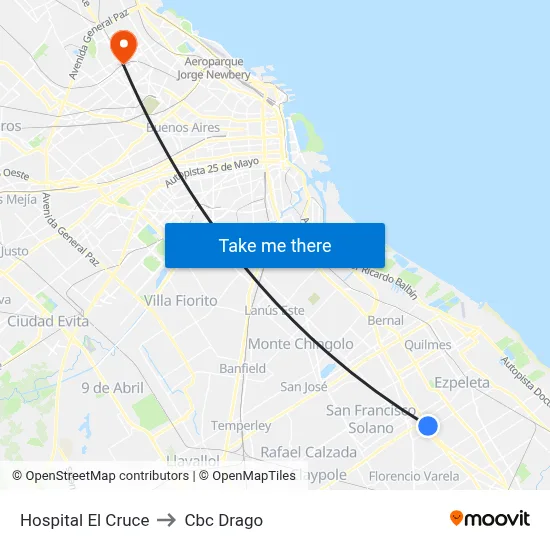 Hospital El Cruce to Cbc Drago map
