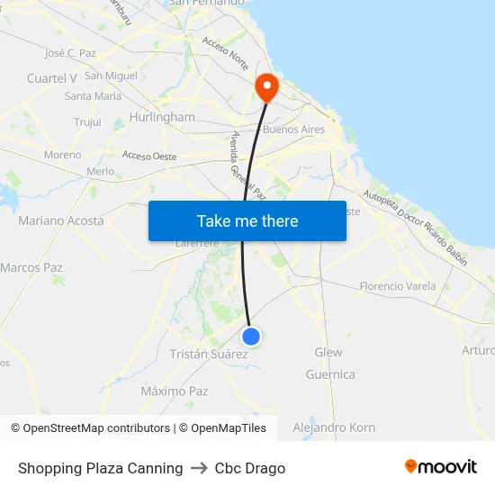 Shopping Plaza Canning to Cbc Drago map